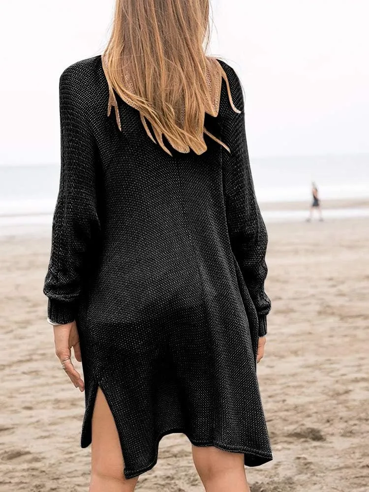 Misassy Womens Open Front Knit Sheer Cardigans Summer Boho Lightweight Long Sleeve Kimono Long Sweater