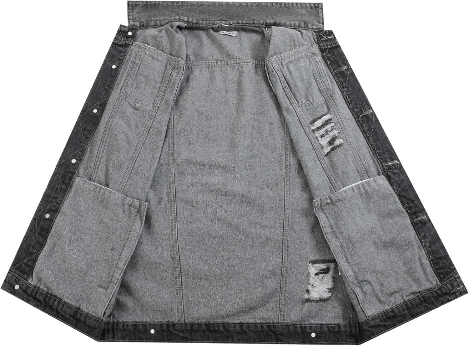 NASKY Men's Fit Retro Ripped Denim Vest Sleeveless Jean Vest and Jacket