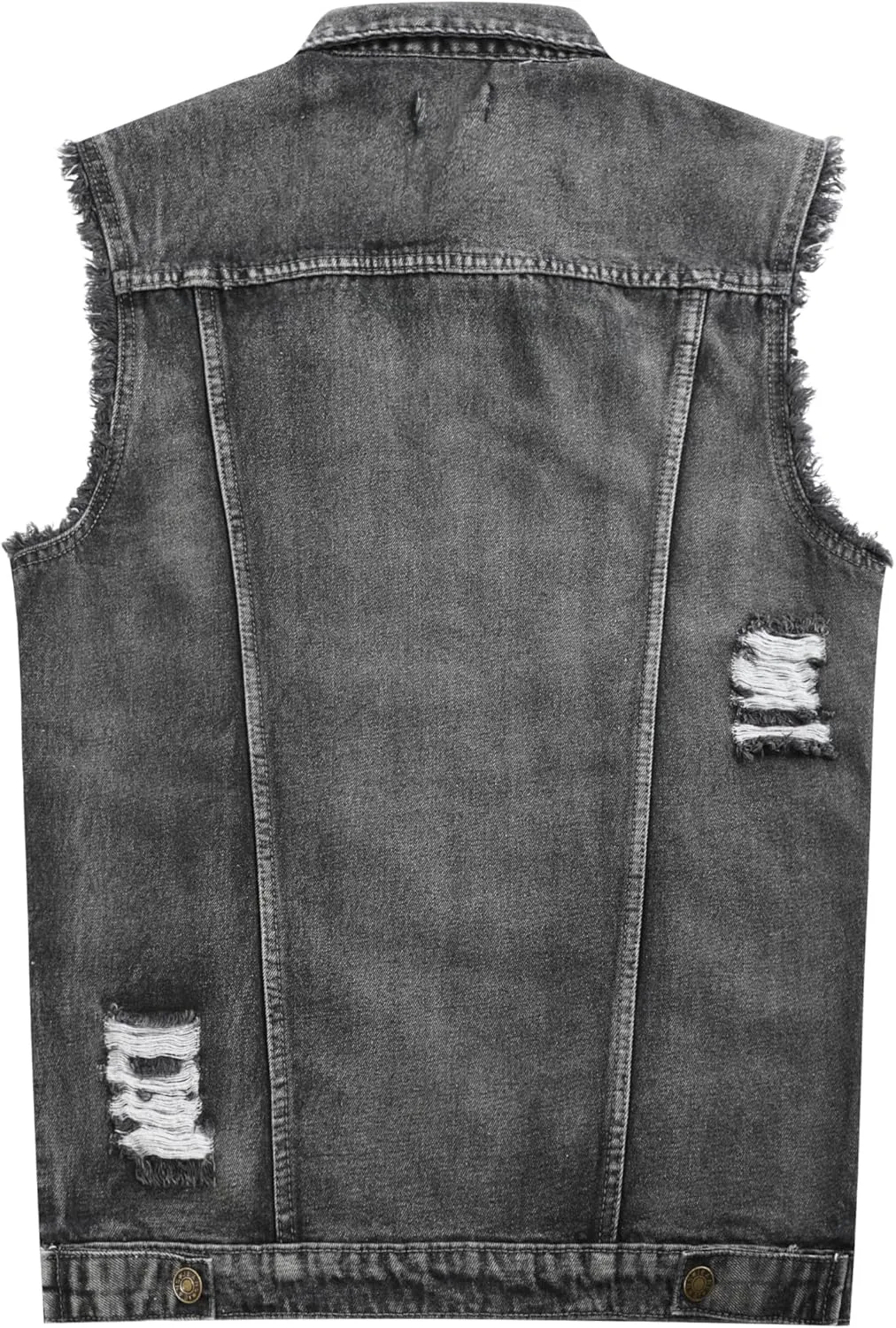 NASKY Men's Fit Retro Ripped Denim Vest Sleeveless Jean Vest and Jacket