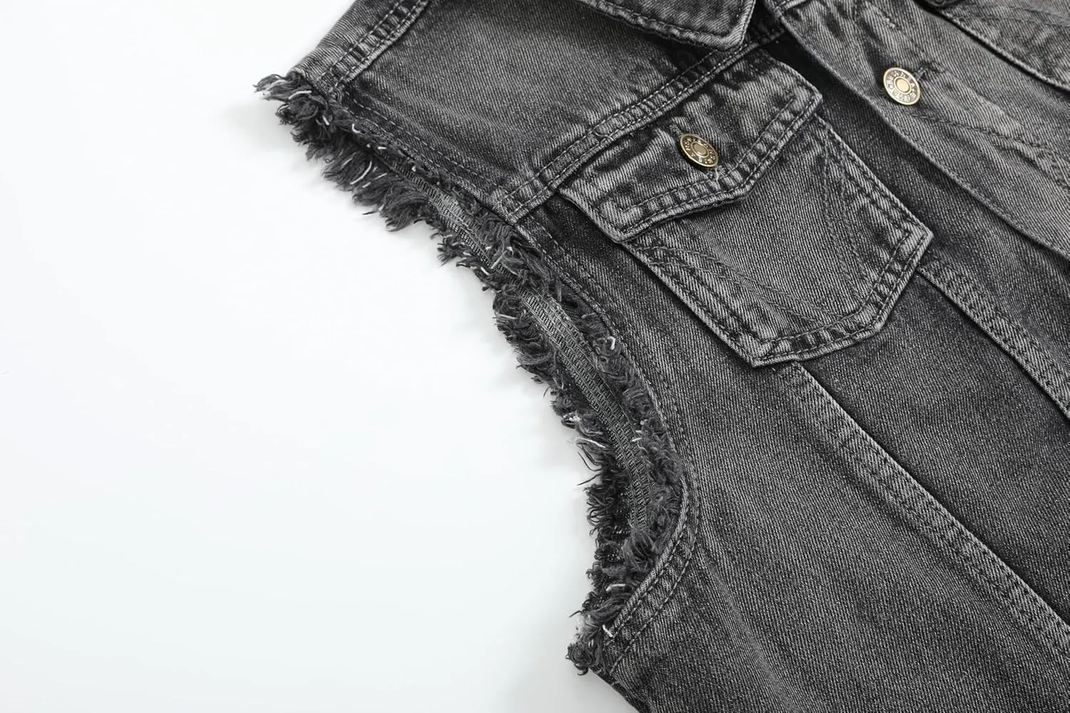 NASKY Men's Fit Retro Ripped Denim Vest Sleeveless Jean Vest and Jacket