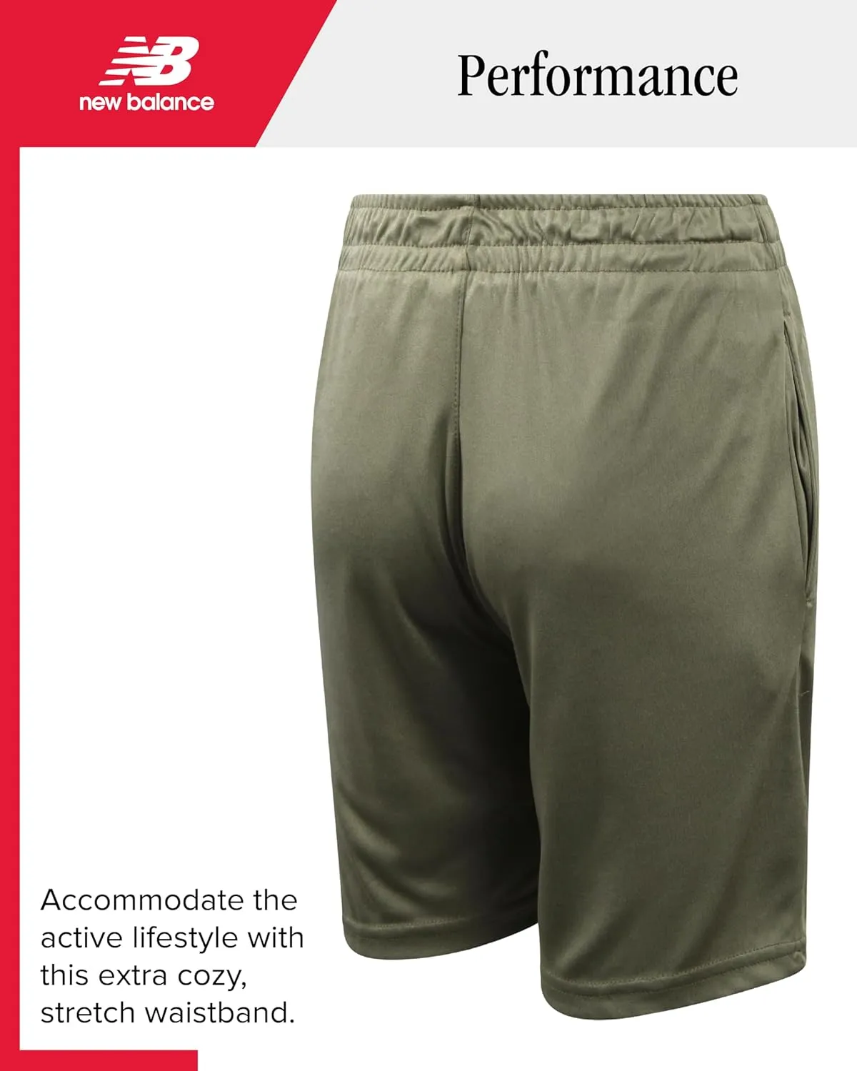New Balance Boys Athletic Shorts - Moisture-Wicking Performance Mesh Active Shorts for Boys for Running and Sports (4-20)