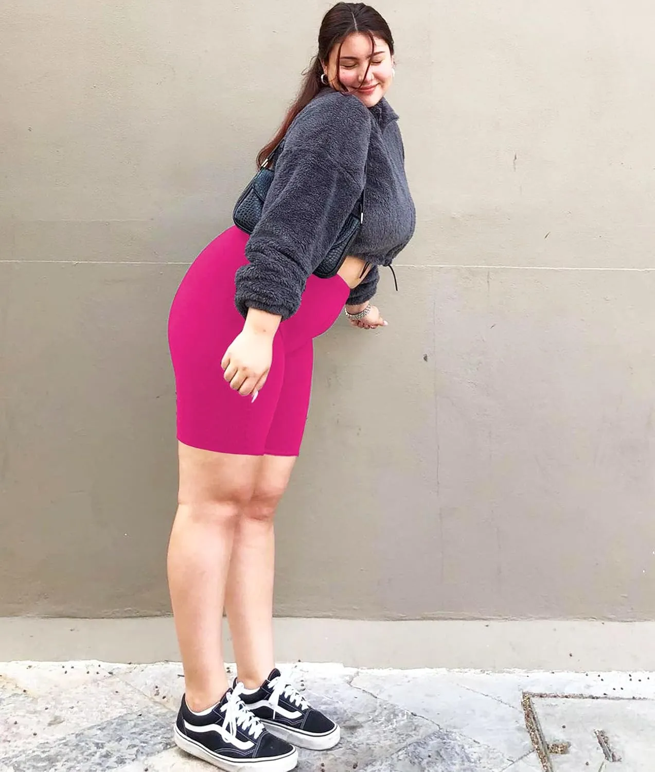 NEW YOUNG 3 Pack Plus Size Biker Shorts with Pockets for Women-High Waisted 8" Yoga Pants Workout Shorts