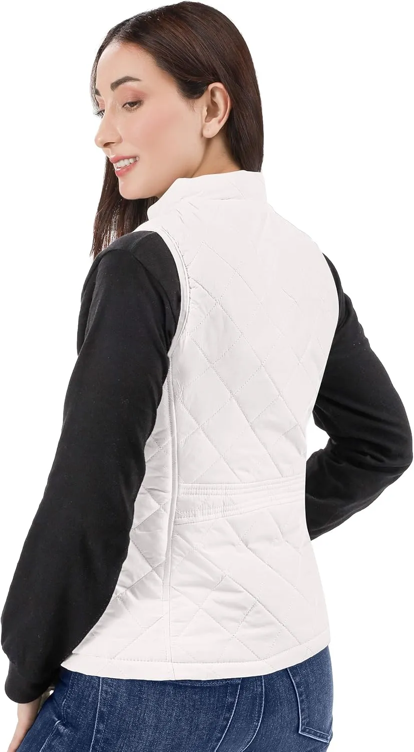 NY Threads Puffer Vest Women Slim Fit Lightweight Stand Collar Quilted Zip Puffer Vest