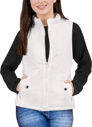 NY Threads Puffer Vest Women Slim Fit Lightweight Stand Collar Quilted Zip Puffer Vest
