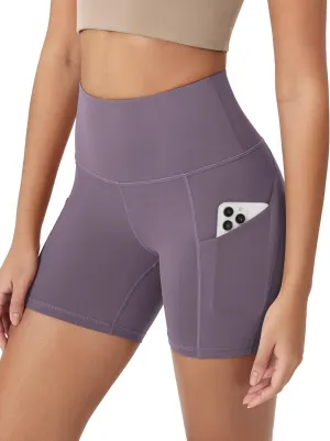ODODOS Women's Tummy Control Biker Shorts 2.0 with Pockets High Waist Athletic Workout Yoga Shorts-5" / 8" / 10" Inseam