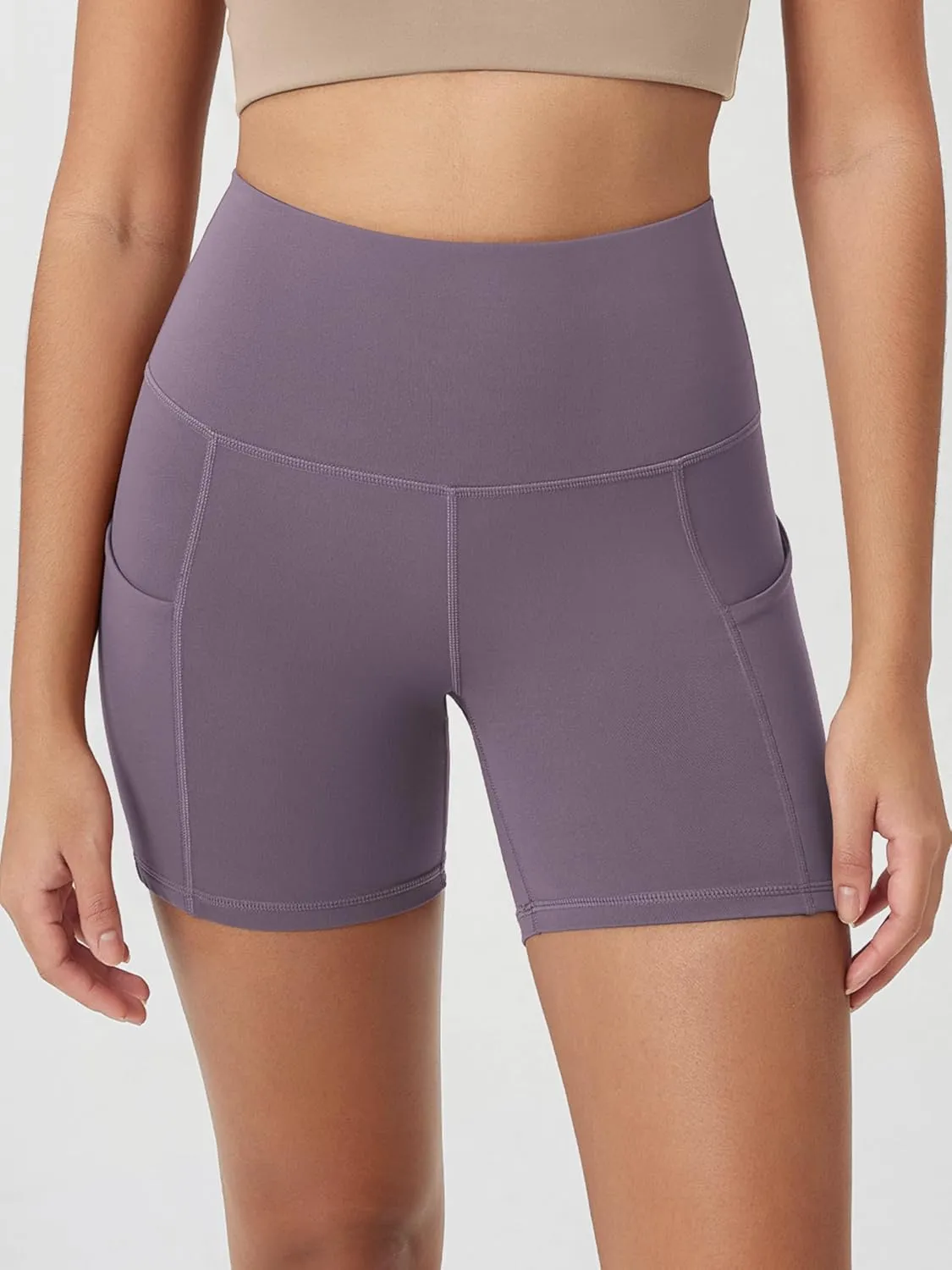 ODODOS Women's Tummy Control Biker Shorts 2.0 with Pockets High Waist Athletic Workout Yoga Shorts-5" / 8" / 10" Inseam