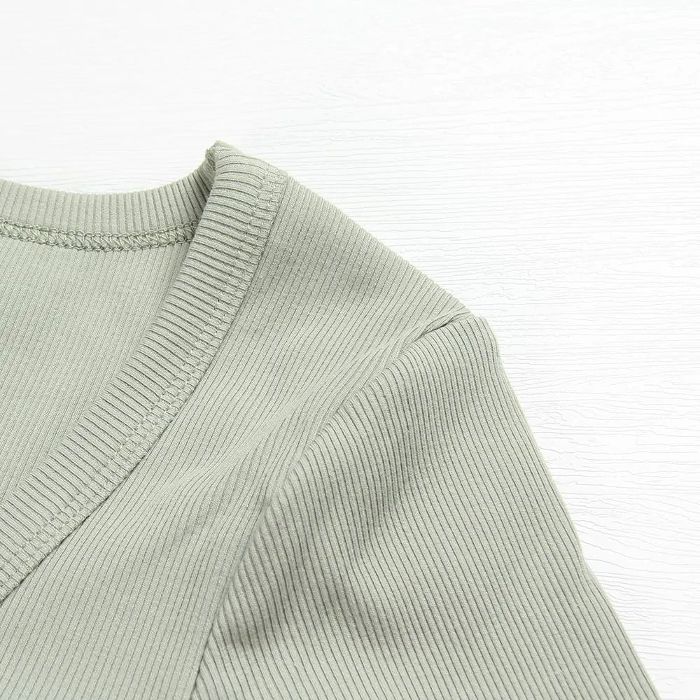 PALINDA Women's Crew Neck Ribbed Fitted Shirt Basic Short Sleeves Summer T Shirt Tops