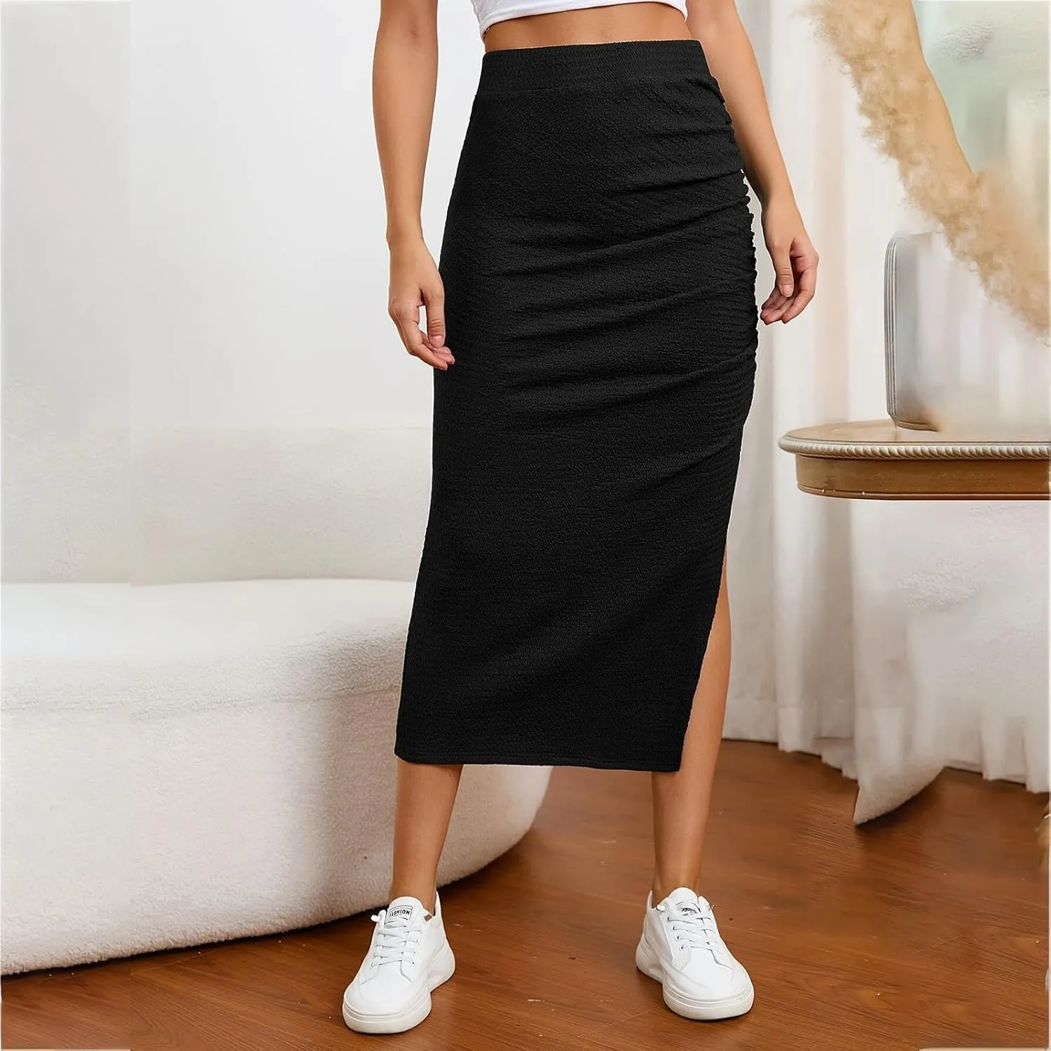 Patchwork Skirt for Women High Waist Boho Maxi Skirt Flowy A-Line Long Skirt