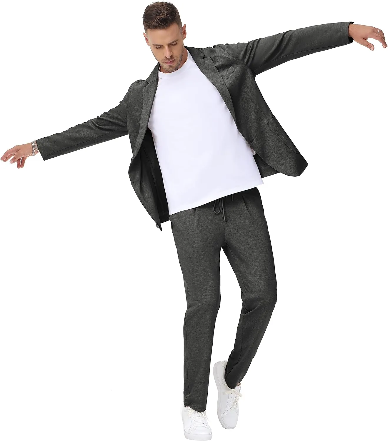 PJ PAUL JONES Men's Casual Knit Blazer Suit Jackets Two Button Lightweight Unlined Sport Coat