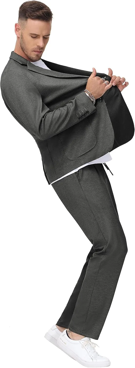 PJ PAUL JONES Men's Casual Knit Blazer Suit Jackets Two Button Lightweight Unlined Sport Coat