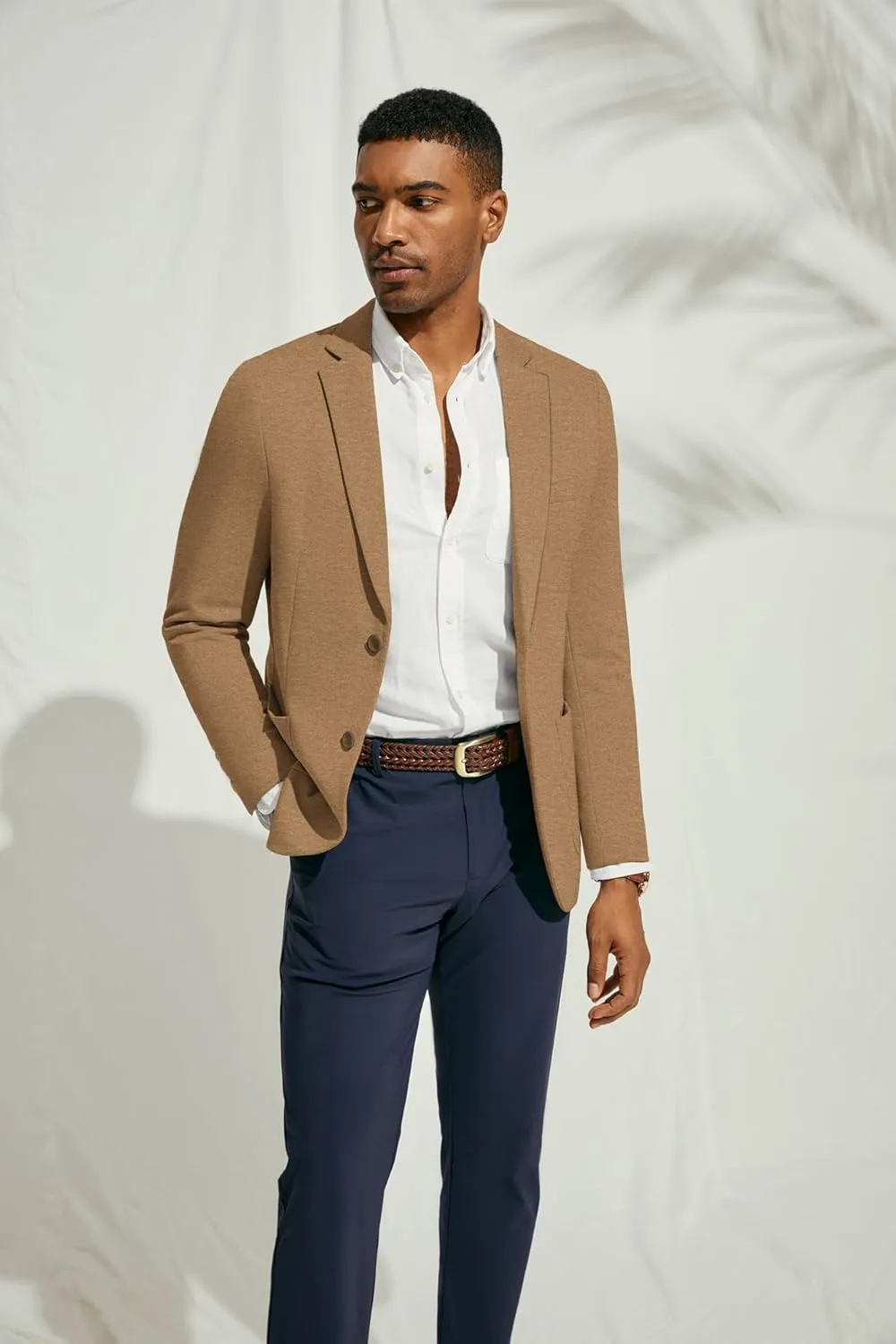 PJ PAUL JONES Men's Casual Knit Blazer Suit Jackets Two Button Lightweight Unlined Sport Coat