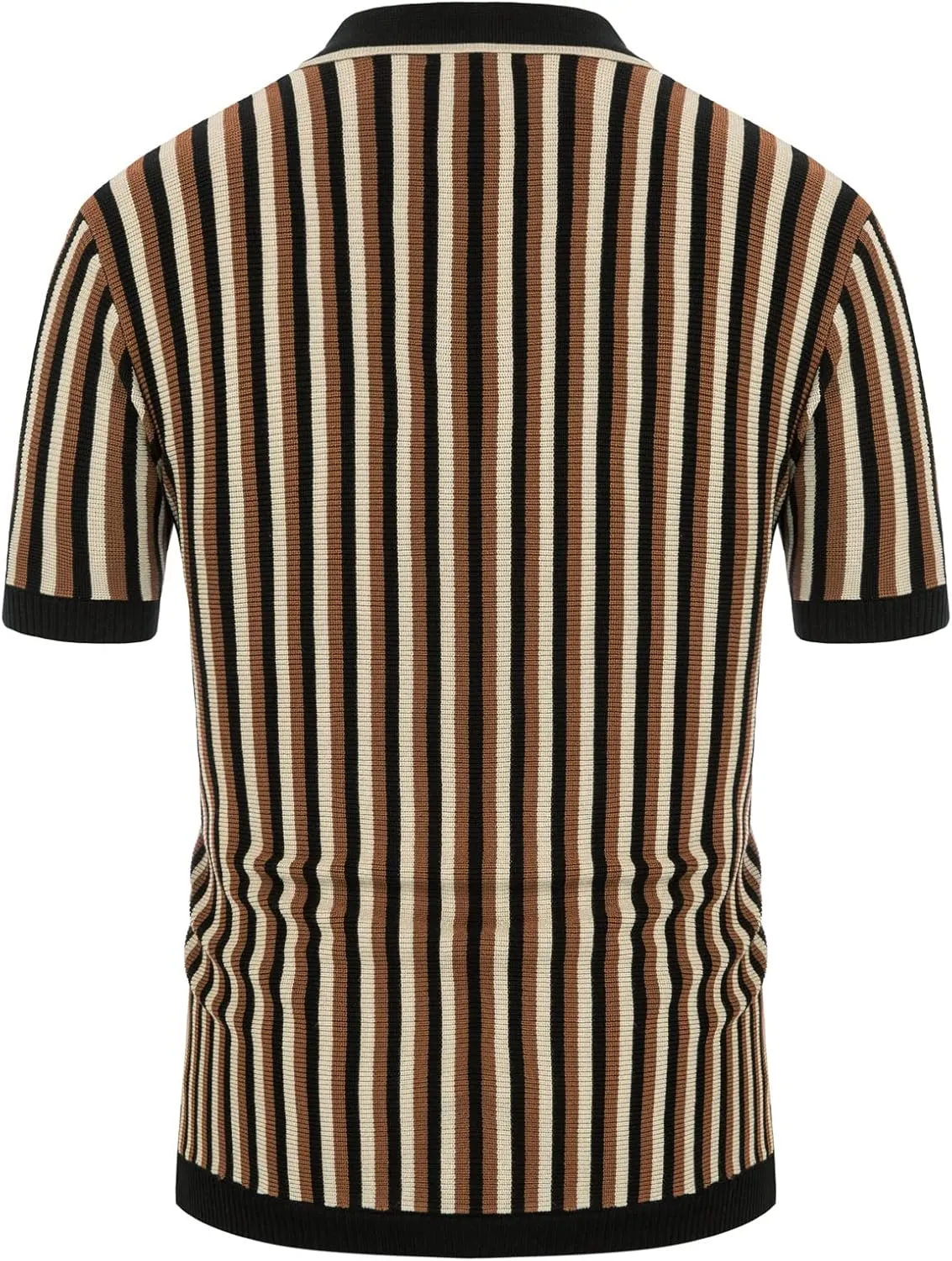 PJ PAUL JONES Men's Polo Shirts Retro Knit Shirt Vintage Striped Shirt