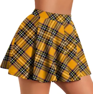 Pleated Mini Skirt for Women Plaid Printed Preppy Short Skirts High Waist A-Line Skater Skirt Fashion Summer Clothes