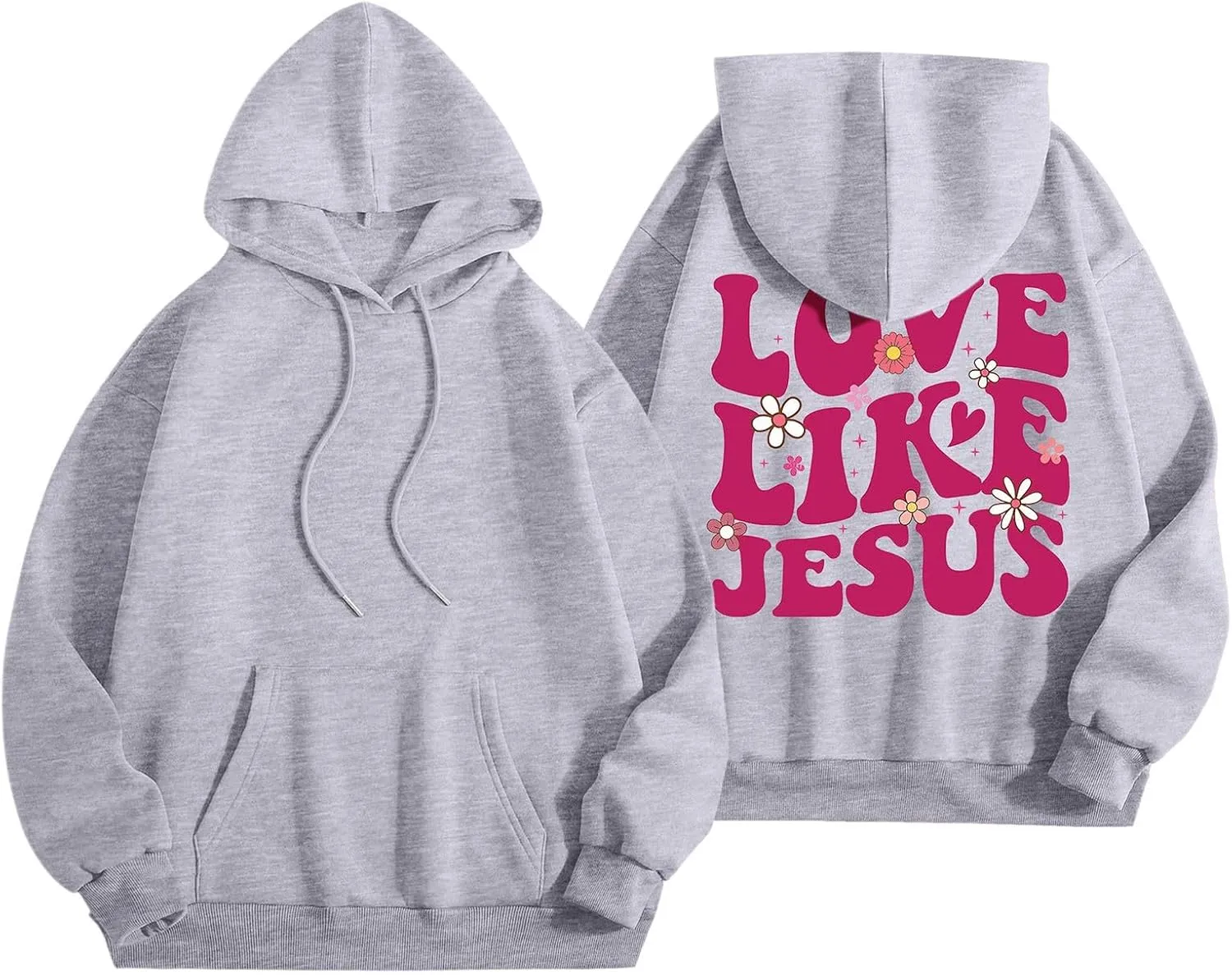 Preppy Hoodies Womens Hoodie Fall Graphic Long Sleeve Drawstring Hooded Pocket Pullover Sweatshirts