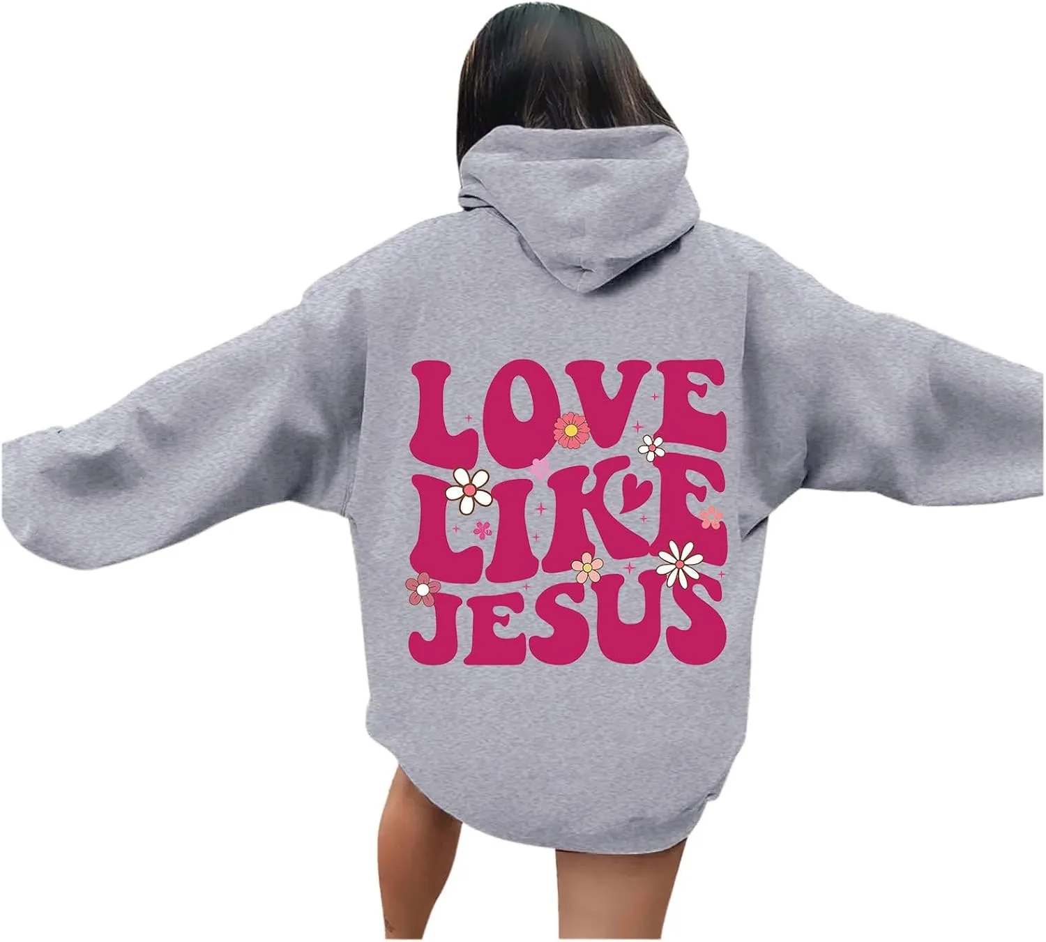 Preppy Hoodies Womens Hoodie Fall Graphic Long Sleeve Drawstring Hooded Pocket Pullover Sweatshirts