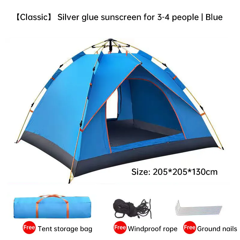Quick-Setup 3-4 Person Camping Tent  Waterproof & Durable Outdoor Shelter