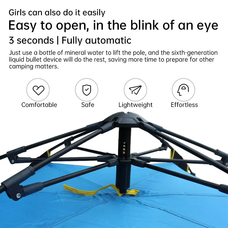 Quick-Setup 3-4 Person Camping Tent  Waterproof & Durable Outdoor Shelter