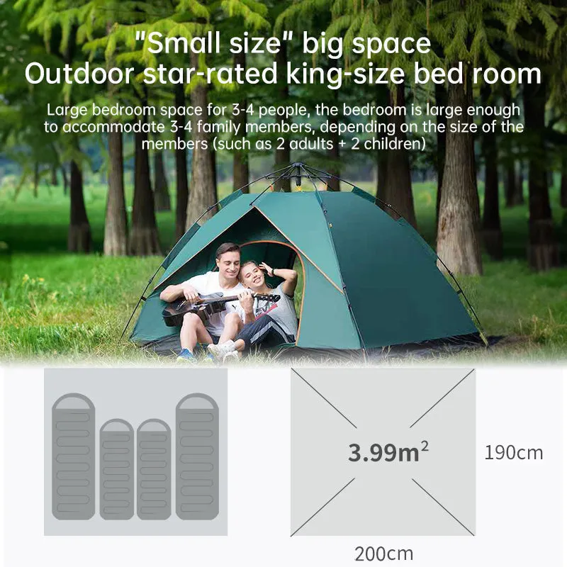 Quick-Setup 3-4 Person Camping Tent  Waterproof & Durable Outdoor Shelter