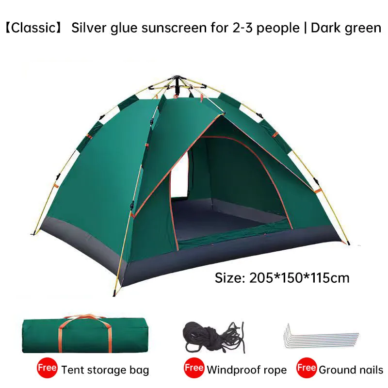 Quick-Setup 3-4 Person Camping Tent  Waterproof & Durable Outdoor Shelter