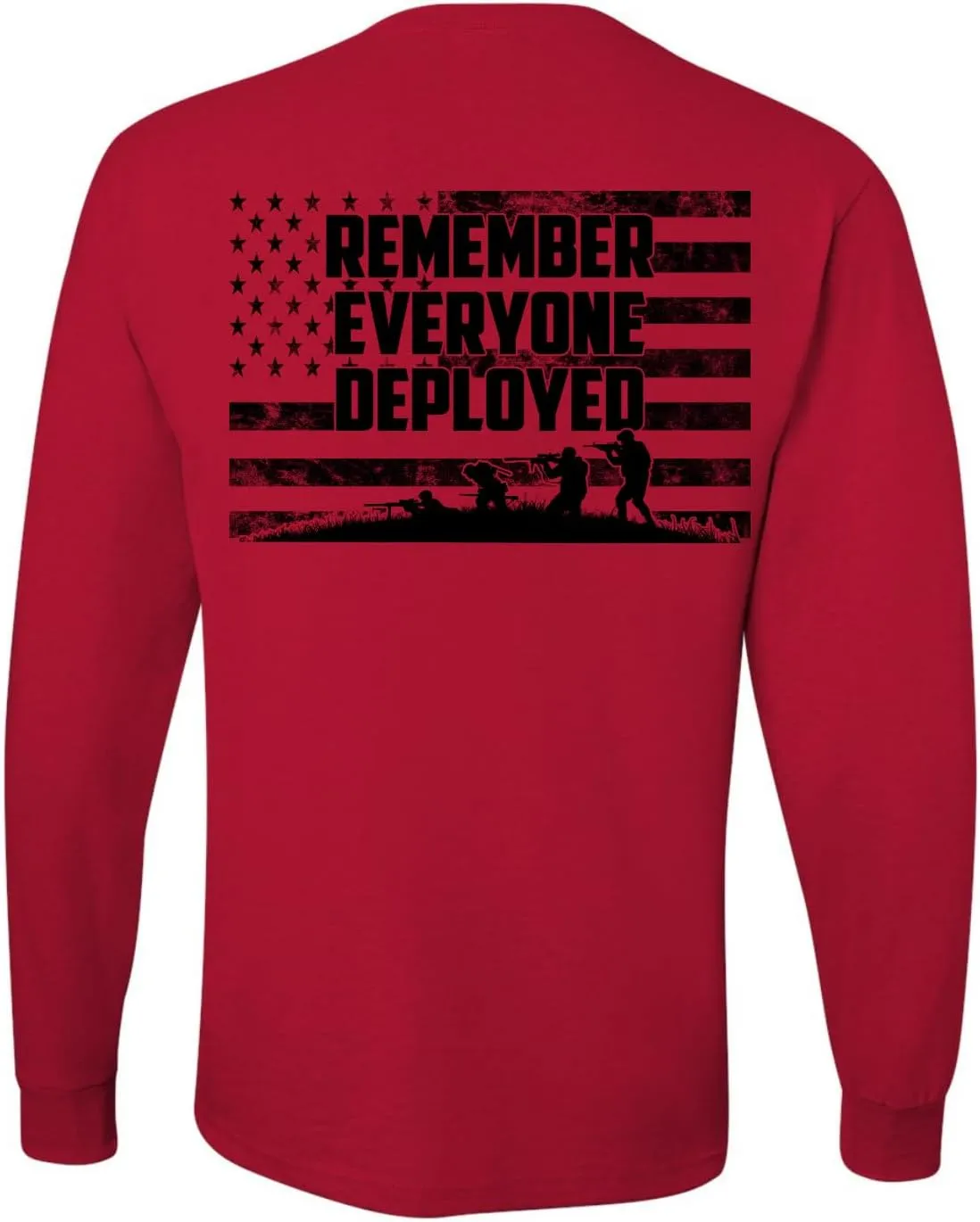 RED Friday US Military Shirt Remember Everyone Deployed Flag American Pride Men's T-Shirt