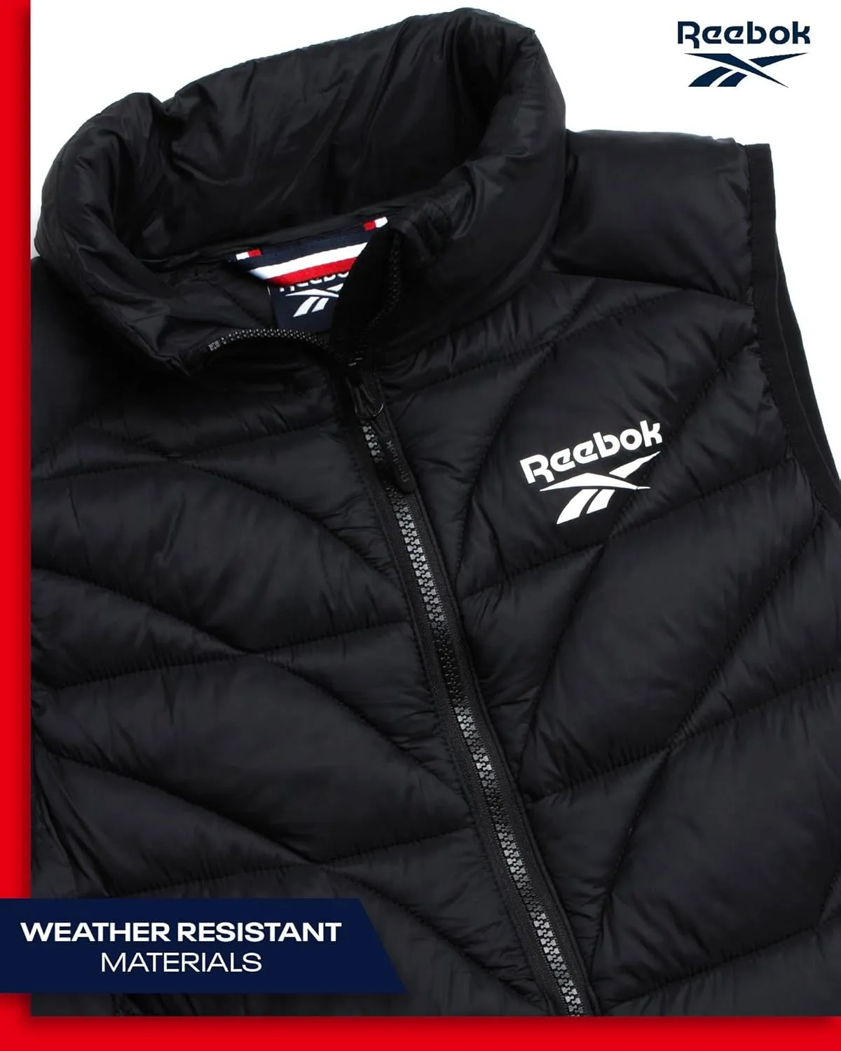 Reebok Women's Puffer Vest - Quilted Insulated Winter Vest, High Collar - Sleeveless Jacket for Women (S-XL)