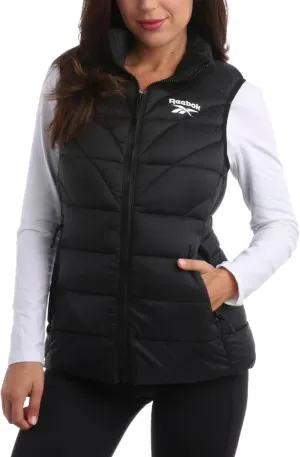 Reebok Women's Puffer Vest - Quilted Insulated Winter Vest, High Collar - Sleeveless Jacket for Women (S-XL)