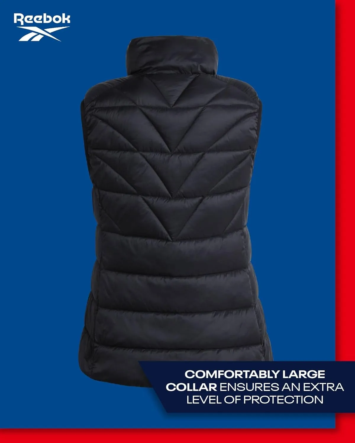 Reebok Women's Puffer Vest - Quilted Insulated Winter Vest, High Collar - Sleeveless Jacket for Women (S-XL)