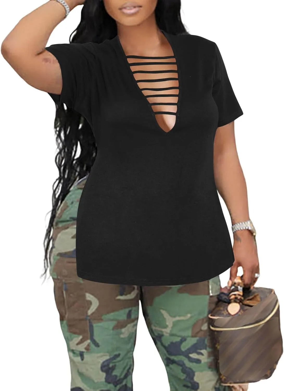 Remidoo Women's Side Slit Shirt Asymmetrical Tops Short Sleeve Tie Dye T Shirt Tees