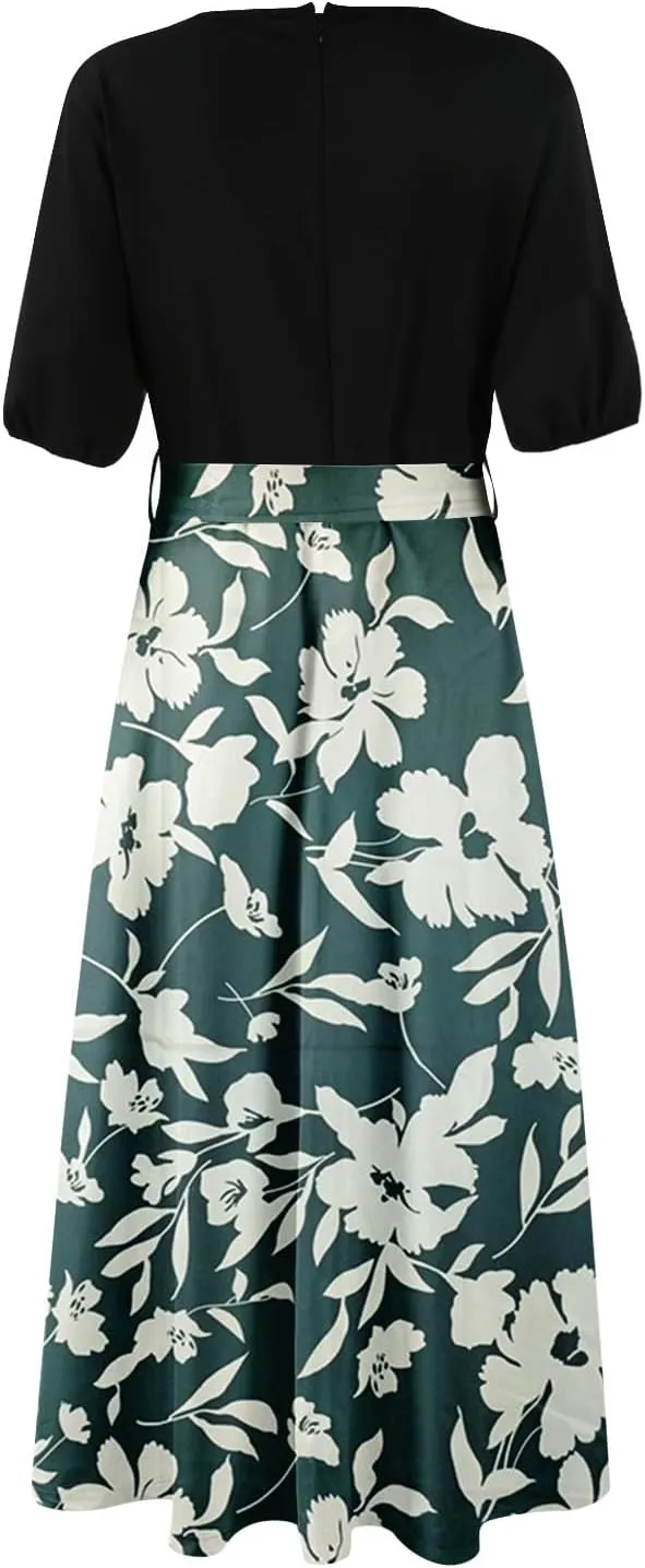 Resort Dresses for Women 2025 Vacation Floral Beach Wedding Guest Maxi Dress High Slit Ruffle Tea Party Midi Dress