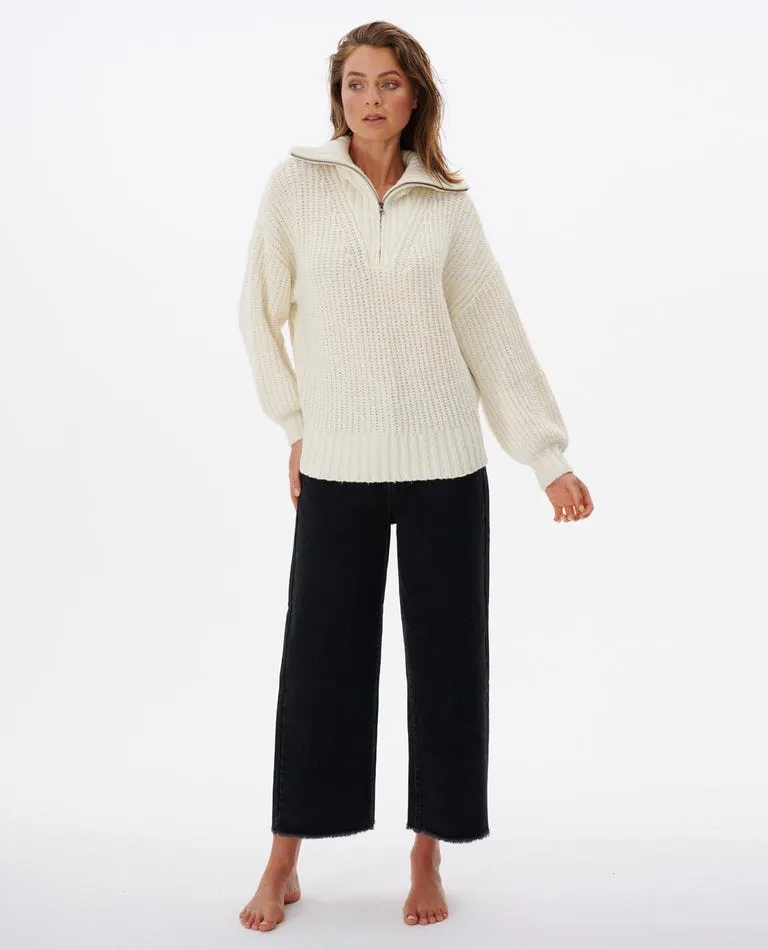 Rip Curl Seeker 1/4Â  Zip Sweater-Bone