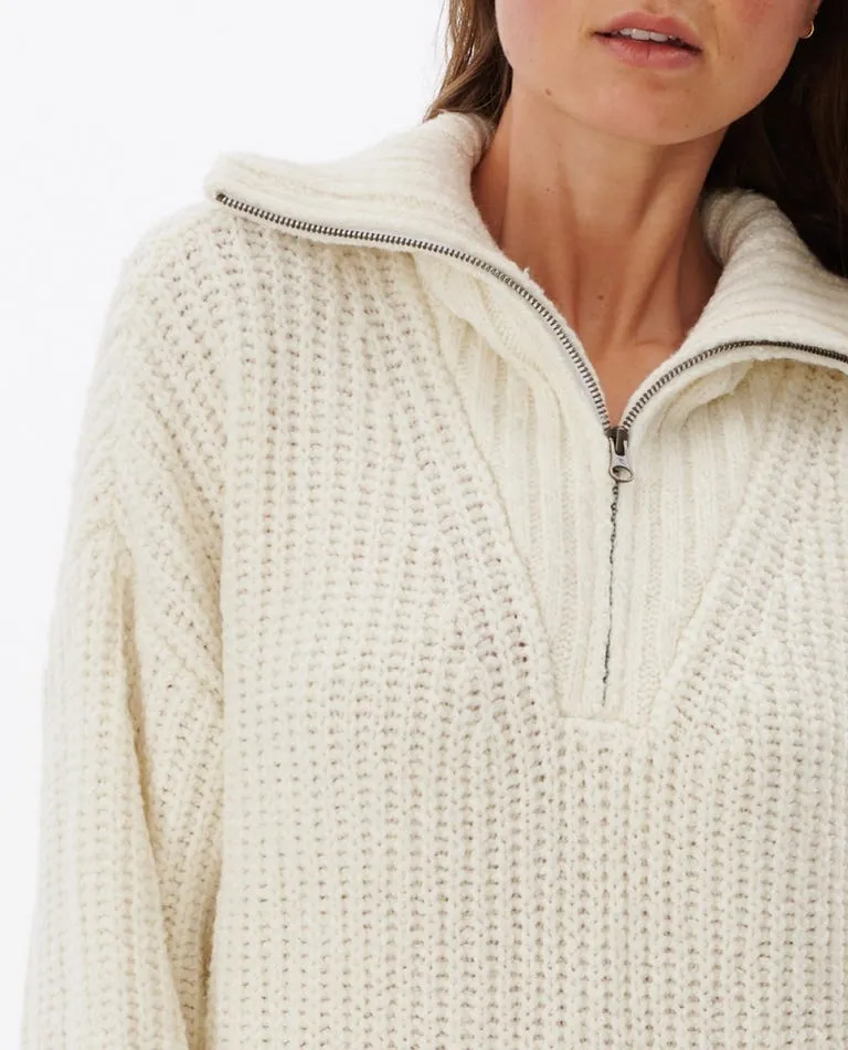Rip Curl Seeker 1/4Â  Zip Sweater-Bone