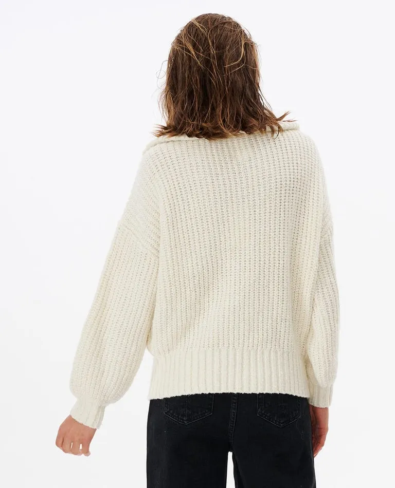 Rip Curl Seeker 1/4Â  Zip Sweater-Bone
