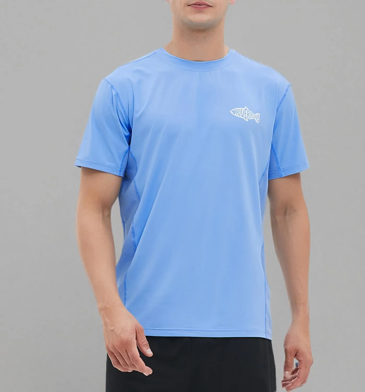Riverruns Fishing T-Shirt Mens UPF 50  Sun Protection Fishing Shirt Short Sleeve Performance Tee
