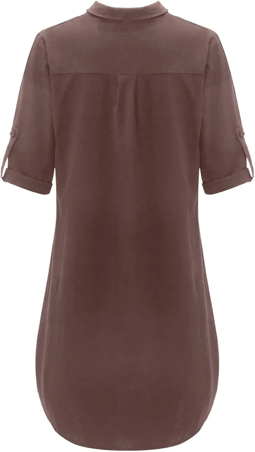 RKSTN Plus Size Dress for Women,Womens Cotton Linen Dresses Turn Down Collar Loose Fit Shirt Dress Oversized T Shirts Dress