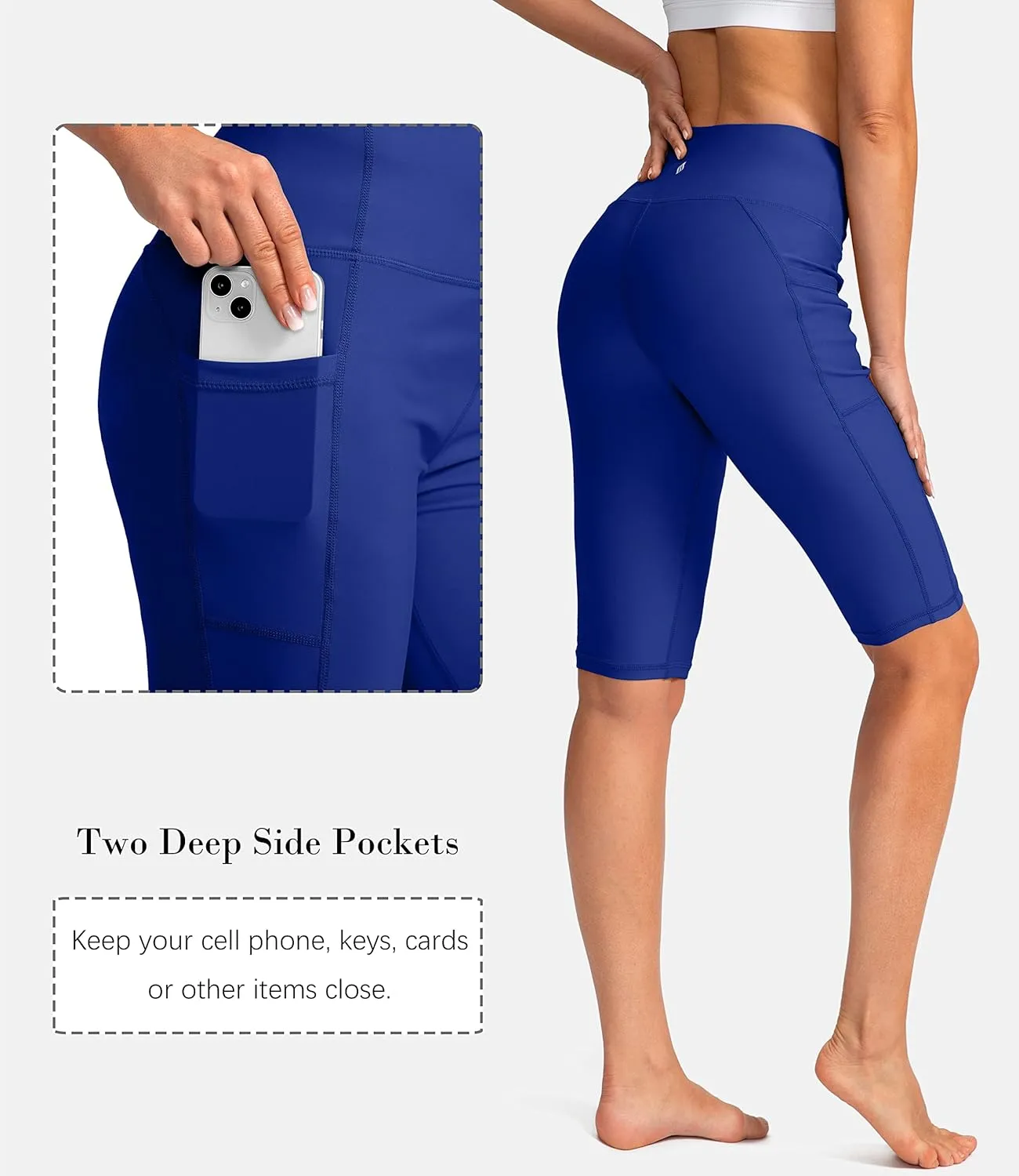 SANTINY Women's 8''/12'' High Waisted Swim Shorts with Pockets UPF50  Long Board Swimming Shorts for Women with Liner