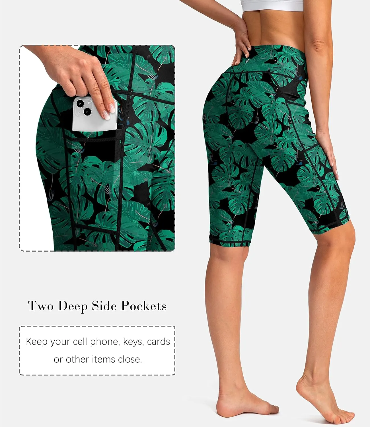 SANTINY Women's 8''/12'' High Waisted Swim Shorts with Pockets UPF50  Long Board Swimming Shorts for Women with Liner