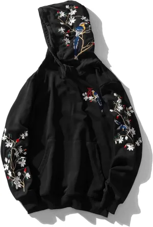Seidarise Men's Dragon Embroidered Heavyweight Graphic Hoodies Streetwear