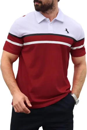 SOLY HUX Men's Golf Shirts Color Tennis Shirt Short Sleeve Casual Work T-Shirt