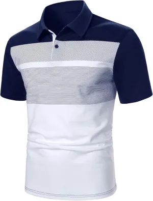 SOLY HUX Men's Golf Shirts Color Tennis Shirt Short Sleeve Casual Work T-Shirt