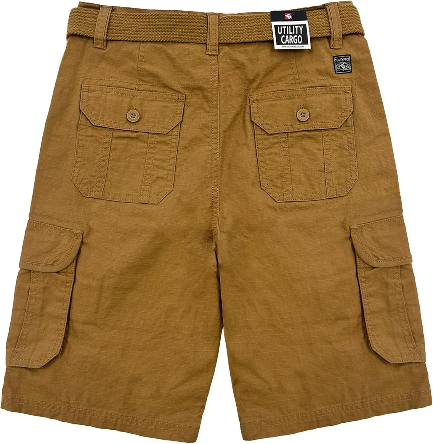 Southpole Boys' Belted Ripstop Basic Cargo Shorts