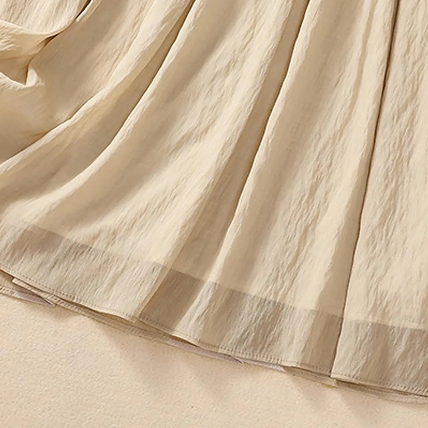 Summer Cotton Linen Skirts for Women Trendy A-Line Flowy Long Skirts Lace-Up Elastic Waist Beach Vacation Skirts