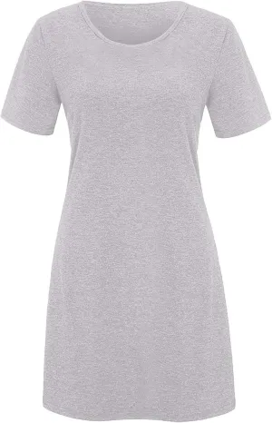 Summer Dresses for Women 2025 Casual Loose Fit Short Sleeve Crew Neck Mini Dresses A-Line Flowy T-Shirts Dresses