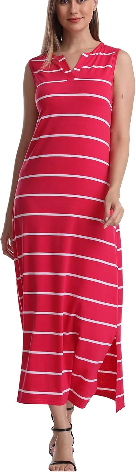 SUMONA Women Long Slit Maxi Dress Bodycon for Summer Spring Party Beach Vacation