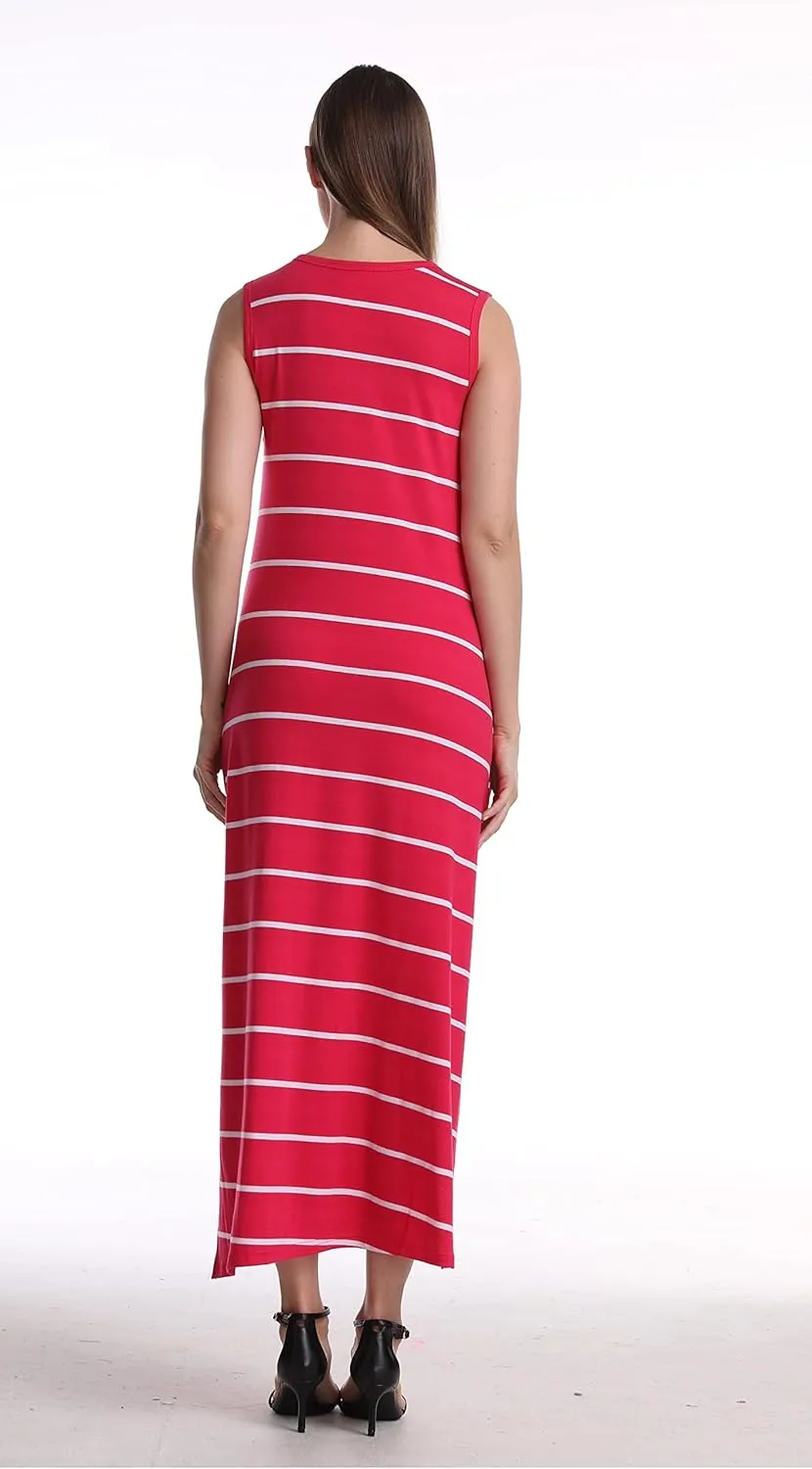 SUMONA Women Long Slit Maxi Dress Bodycon for Summer Spring Party Beach Vacation