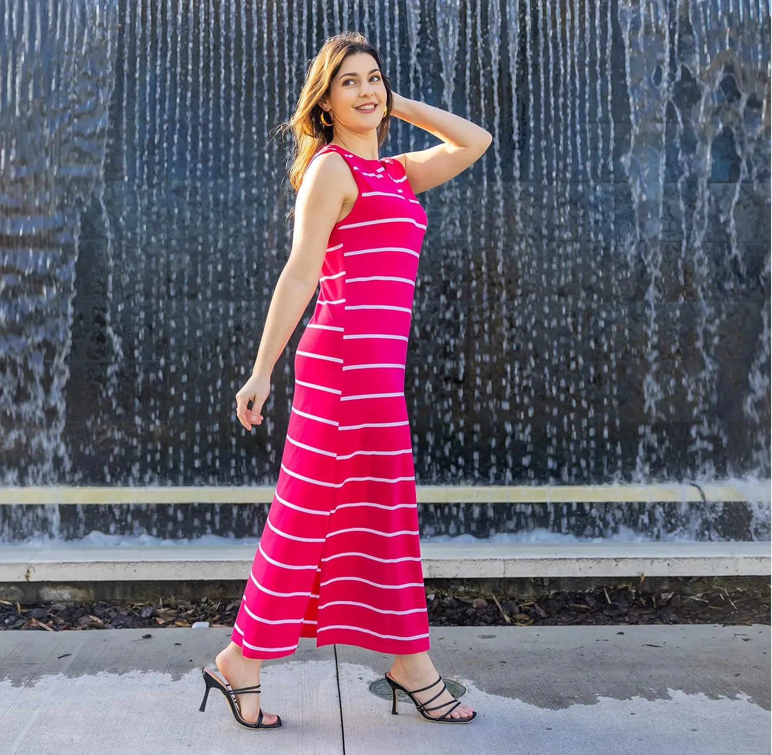 SUMONA Women Long Slit Maxi Dress Bodycon for Summer Spring Party Beach Vacation