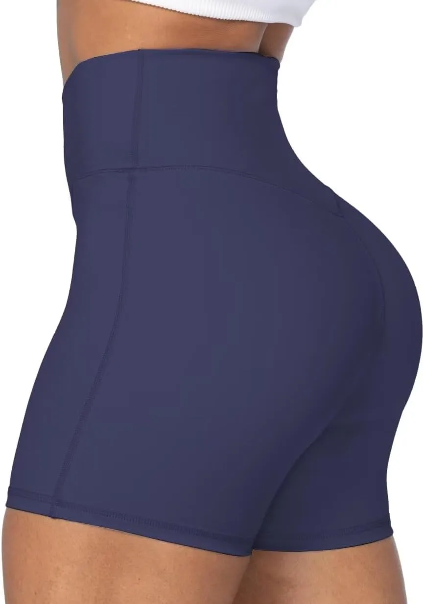 Sunzel Crossover Biker Shorts for Women, No Front Seam V High Waist Yoga Workout Gym Shorts with Tummy Control