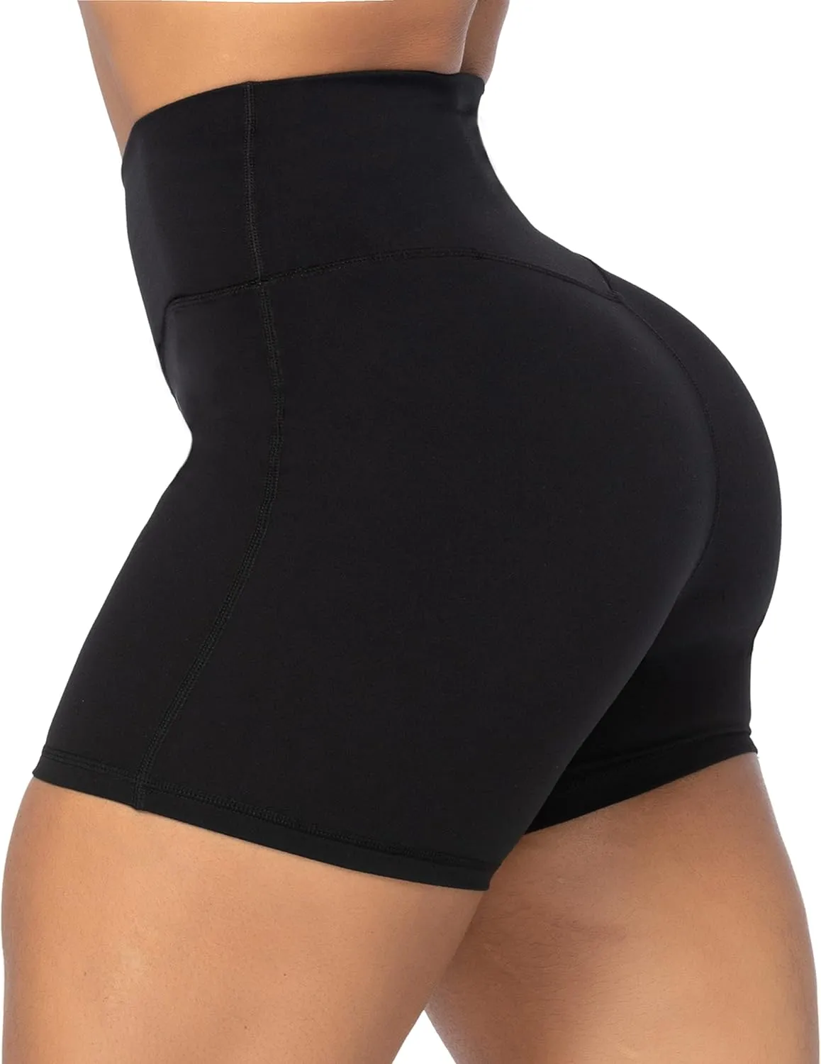 Sunzel Crossover Biker Shorts for Women, No Front Seam V High Waist Yoga Workout Gym Shorts with Tummy Control