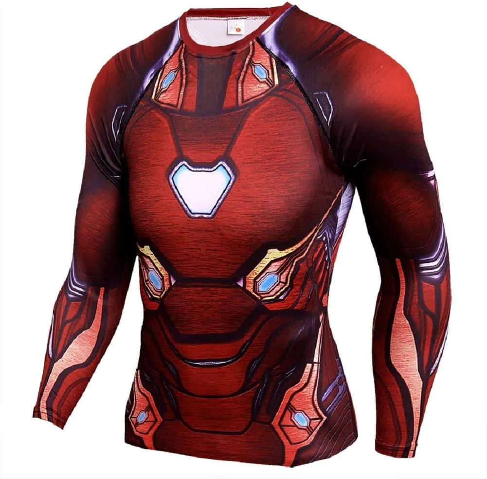 Super Hero Compression Sports Shirt Men's Long/Short Sleeve Fitness Tee Gym T-Shirt