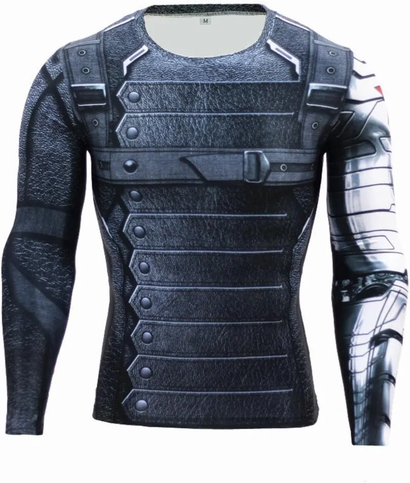 Super Hero Compression Sports Shirt Men's Long/Short Sleeve Fitness Tee Gym T-Shirt