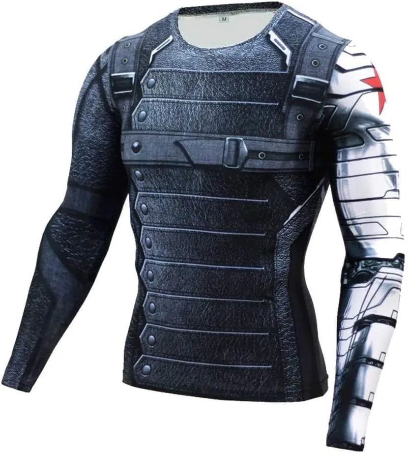 Super Hero Compression Sports Shirt Men's Long/Short Sleeve Fitness Tee Gym T-Shirt
